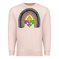 Pale Pink mardi gras fleur de lis rainbow Premium Sweatshirt - JahusDesignShop