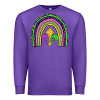 Purple mardi gras fleur de lis rainbow Premium Sweatshirt - JahusDesignShop