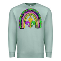 Seafoam mardi gras fleur de lis rainbow Premium Sweatshirt - JahusDesignShop