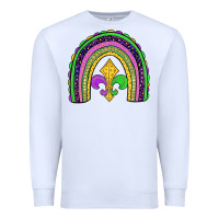 White mardi gras fleur de lis rainbow Premium Sweatshirt - JahusDesignShop