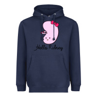 Navy hello kidney Heavyweight Hoodie - artisFamous