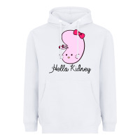White hello kidney Heavyweight Hoodie - artisFamous