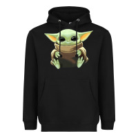 Black baby yoda Heavyweight Hoodie - artisFamous