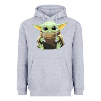 Heather Grey baby yoda Heavyweight Hoodie - artisFamous