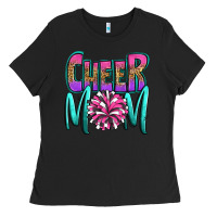 Black cheer mom Ladies Tee - OliviaCreatesArt