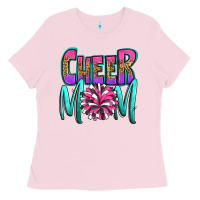Bubblegum Pink cheer mom Ladies Tee - OliviaCreatesArt