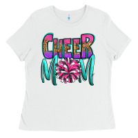 White cheer mom Ladies Tee - OliviaCreatesArt