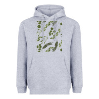 Heather Grey Watercolor Eucalyptus Pattern Heavyweight Hoodie - artisFamous