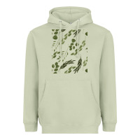Matcha Watercolor Eucalyptus Pattern Heavyweight Hoodie - artisFamous