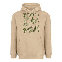 Mushroom Watercolor Eucalyptus Pattern Heavyweight Hoodie - artisFamous