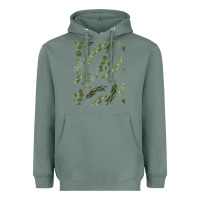 Sage Watercolor Eucalyptus Pattern Heavyweight Hoodie - artisFamous