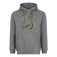 Storm Watercolor Eucalyptus Pattern Heavyweight Hoodie - artisFamous