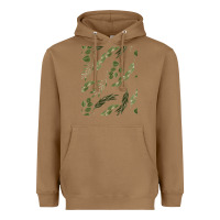 Toasted Coconut Watercolor Eucalyptus Pattern Heavyweight Hoodie - artisFamous
