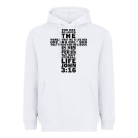 White John 3:16 Bible Verse Cool Christian Church Shirts Christianity Heavyweight Hoodie - artisFamous