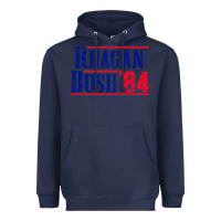 Navy reagan bush '84 Heavyweight Hoodie - artisFamous