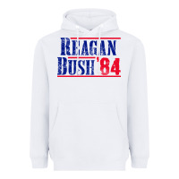 White reagan bush '84 Heavyweight Hoodie - artisFamous