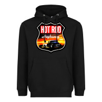 Black HOT ROD GARAGE CAR Heavyweight Hoodie - artisFamous