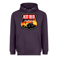 Plum HOT ROD GARAGE CAR Heavyweight Hoodie - artisFamous