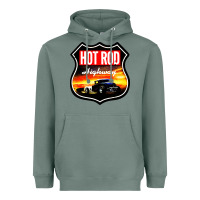 Sage HOT ROD GARAGE CAR Heavyweight Hoodie - artisFamous