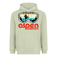 Matcha aspen colorado ski mountain skiing retro vacation Heavyweight Hoodie - artisFamous