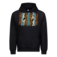 Black tool leather leopard cowhide backround Urban Hoodie - RanaPortraitStore