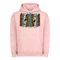 Pigment Salmon tool leather leopard cowhide backround Urban Hoodie - RanaPortraitStore