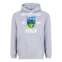 Heather Grey university college dublin Heavyweight Hoodie - artisFamous