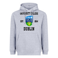 Heather Grey university college dublin Heavyweight Hoodie - artisFamous