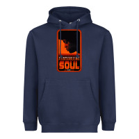 Navy Fist Full Of Soul Long Record Player Heavyweight Hoodie - artisFamous