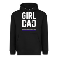 Black Girl Dad A True American Hero - Fathers Day Gift Heavyweight Hoodie - artisFamous