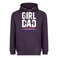 Plum Girl Dad A True American Hero - Fathers Day Gift Heavyweight Hoodie - artisFamous