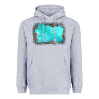 Heather Grey gemstone turquoise leopard background Heavyweight Hoodie - JahusDesignShop