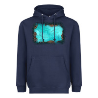 Navy gemstone turquoise leopard background Heavyweight Hoodie - JahusDesignShop