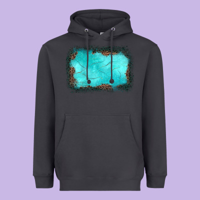 Gemstone Turquoise Leopard Background Heavyweight Hoodie Designed By Jahusdesignshop
