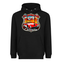 Black CLASSIC CARS ROUTE 66 Heavyweight Hoodie - artisFamous