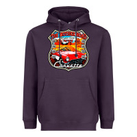 Plum CLASSIC CARS ROUTE 66 Heavyweight Hoodie - artisFamous
