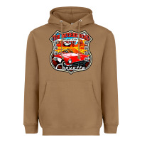 Toasted Coconut CLASSIC CARS ROUTE 66 Heavyweight Hoodie - artisFamous