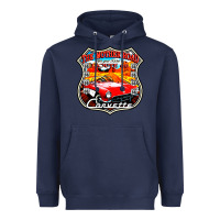 Navy CLASSIC CARS ROUTE 66 Heavyweight Hoodie - artisFamous