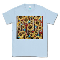 Dusty Blue America flag sunflower star tumbler Classic Tee - HowdyJamesFarm