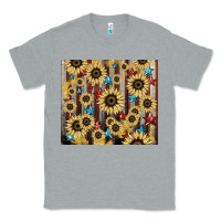 Heather Grey America flag sunflower star tumbler Classic Tee - HowdyJamesFarm