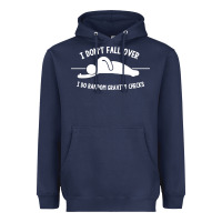 Navy i don't fall over i do random gravity checks Heavyweight Hoodie - artisFamous
