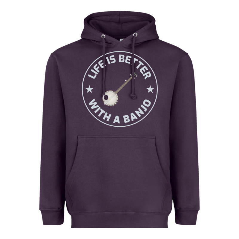 Banjo Bluegrass Music Traditional Musician Funny Gift Heavyweight Hoodie by artisFamous | Teevron
