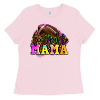 Bubblegum Pink football mama Ladies Tee - OliviaCreatesArt