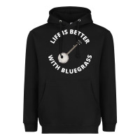 Black Banjo Bluegrass Music Traditional Musician Funny Gift Heavyweight Hoodie - artisFamous