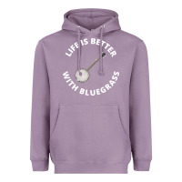 Lavender Banjo Bluegrass Music Traditional Musician Funny Gift Heavyweight Hoodie - artisFamous