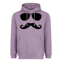 Lavender moustache and sunglasses Heavyweight Hoodie - artisFamous