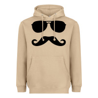 Moustache And Sunglasses Heavyweight Hoodie | Teevron