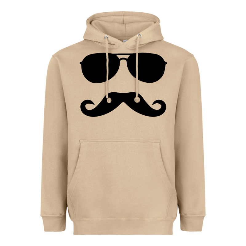 Moustache And Sunglasses Heavyweight Hoodie by artisFamous | Teevron