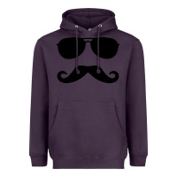 Plum moustache and sunglasses Heavyweight Hoodie - artisFamous