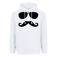 White moustache and sunglasses Heavyweight Hoodie - artisFamous